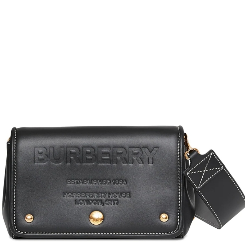 NEW BURBERRY Horseferry Debossed Leather Bag